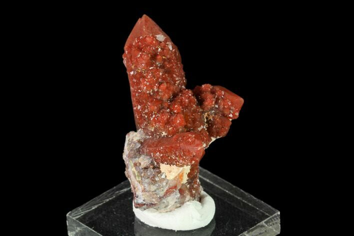 Natural, Red Quartz Crystal Cluster - Morocco #158437